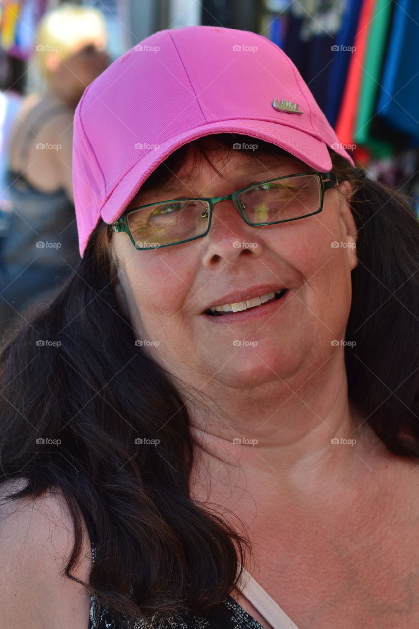 woman with Pink cap
