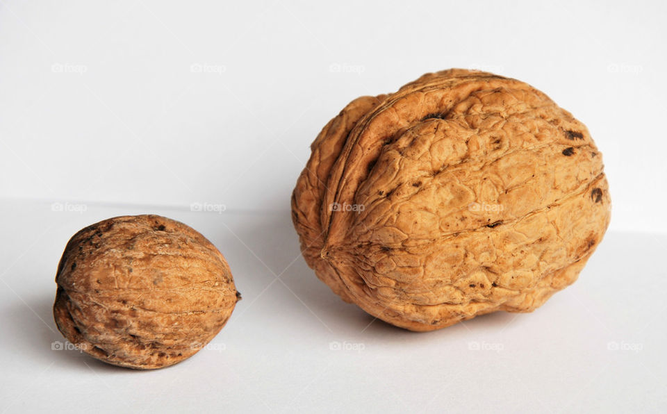 One big and bigger walnut 