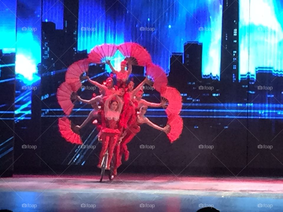 Acrobatic show with bicycle in Beijing
