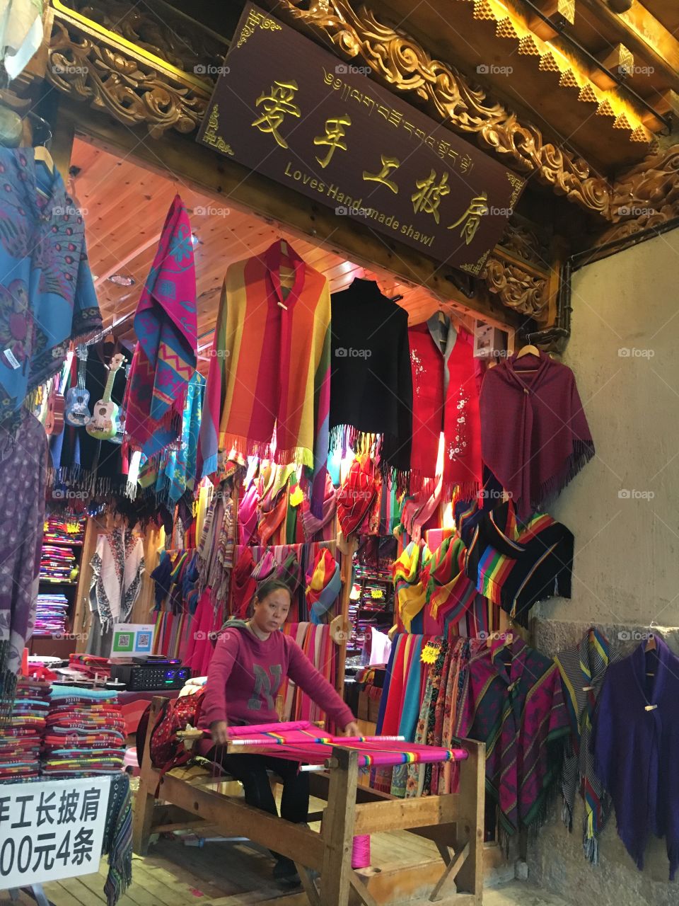Love hand made shawl, Shangri - La, China