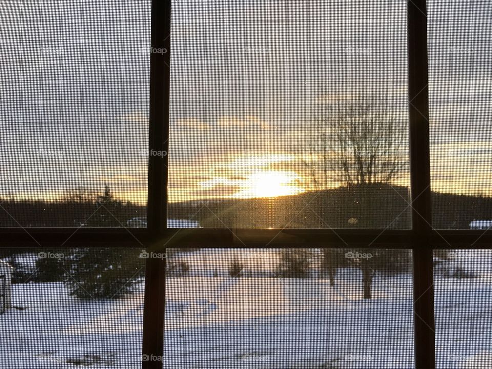 Sunset after the snowstorm 