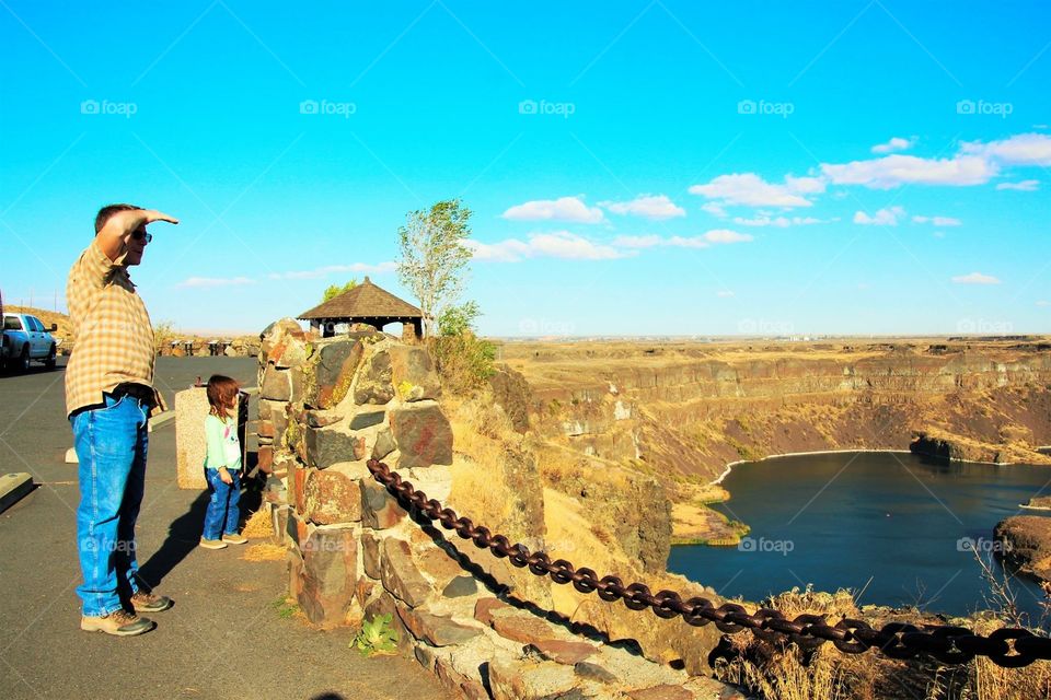 Looking at Dry Falls