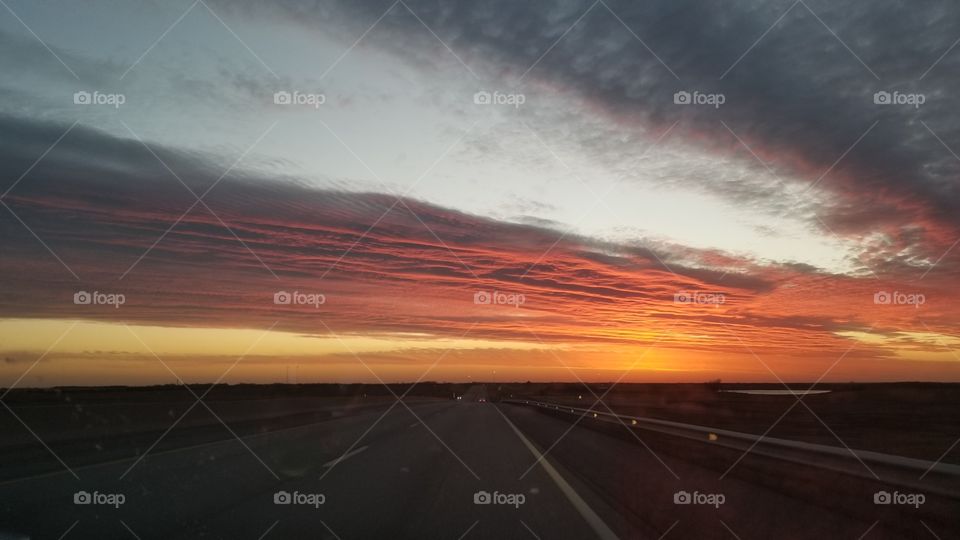 No Person, Sunset, Road, Dusk, Evening