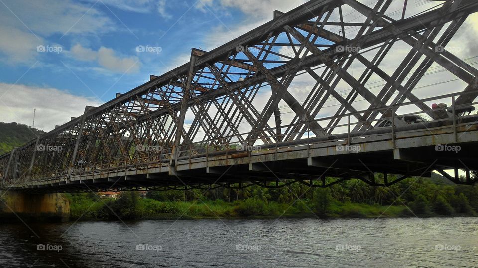 Imperial Bridge Dom Pedro second connecting Sao Felix to Cachoeira - Bahia, Brazil