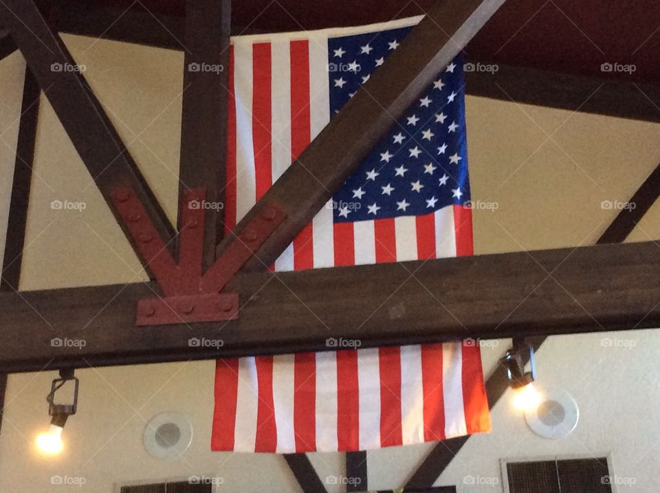 American Flag. American Flag in Rafters