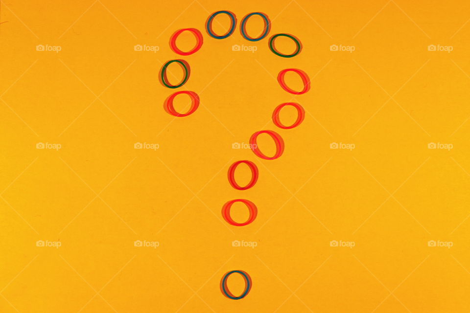 a question mark from circles