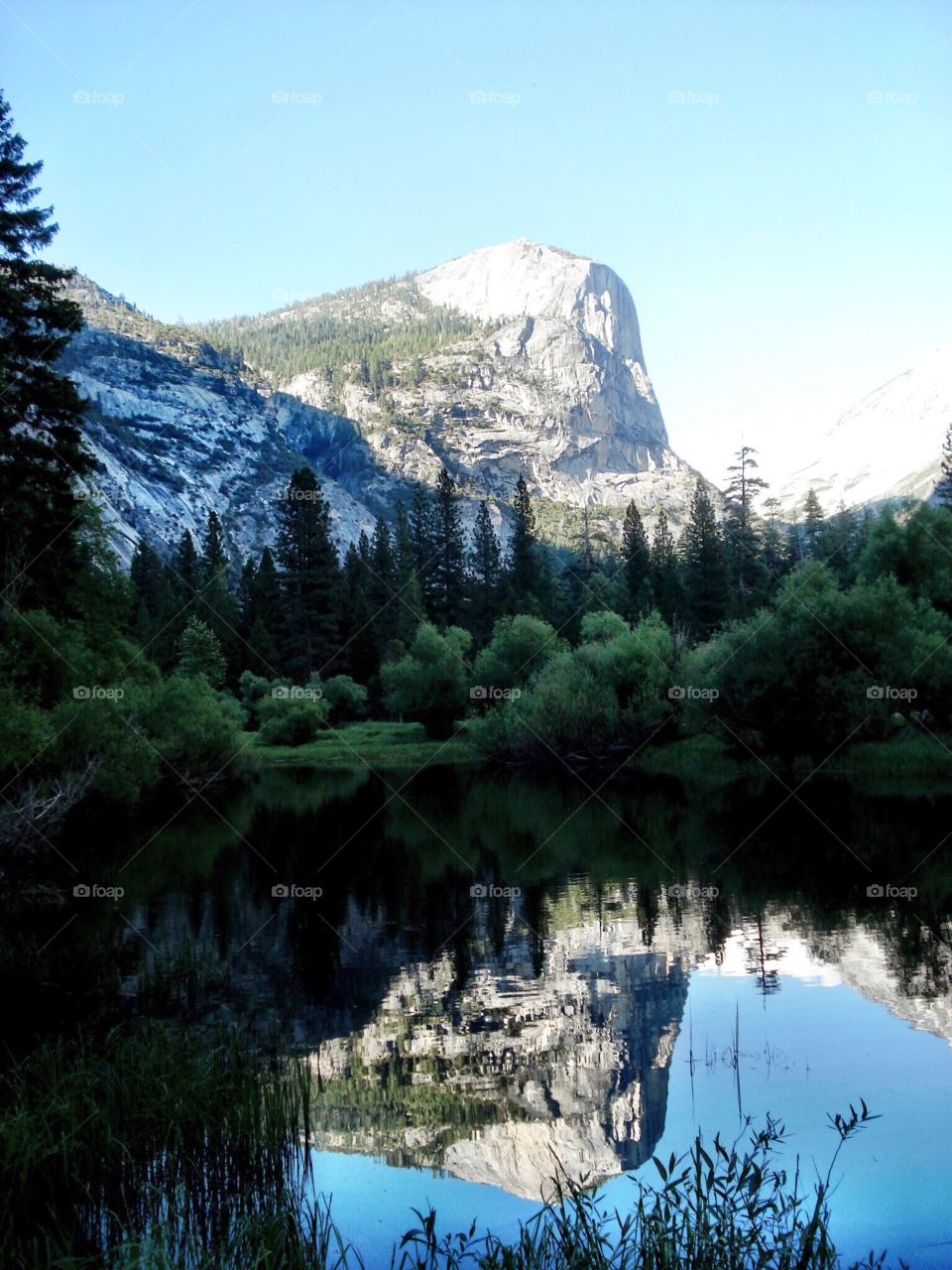 Mirror Lake Reflection of Mount Watkins, Yosemite National Park