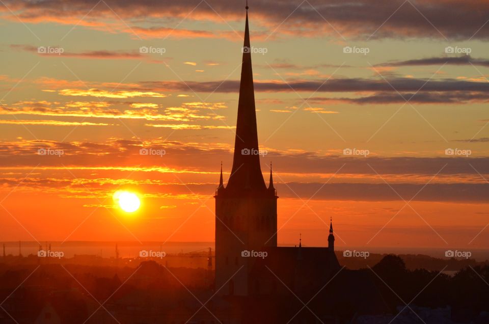 Dramatic sky at sunset