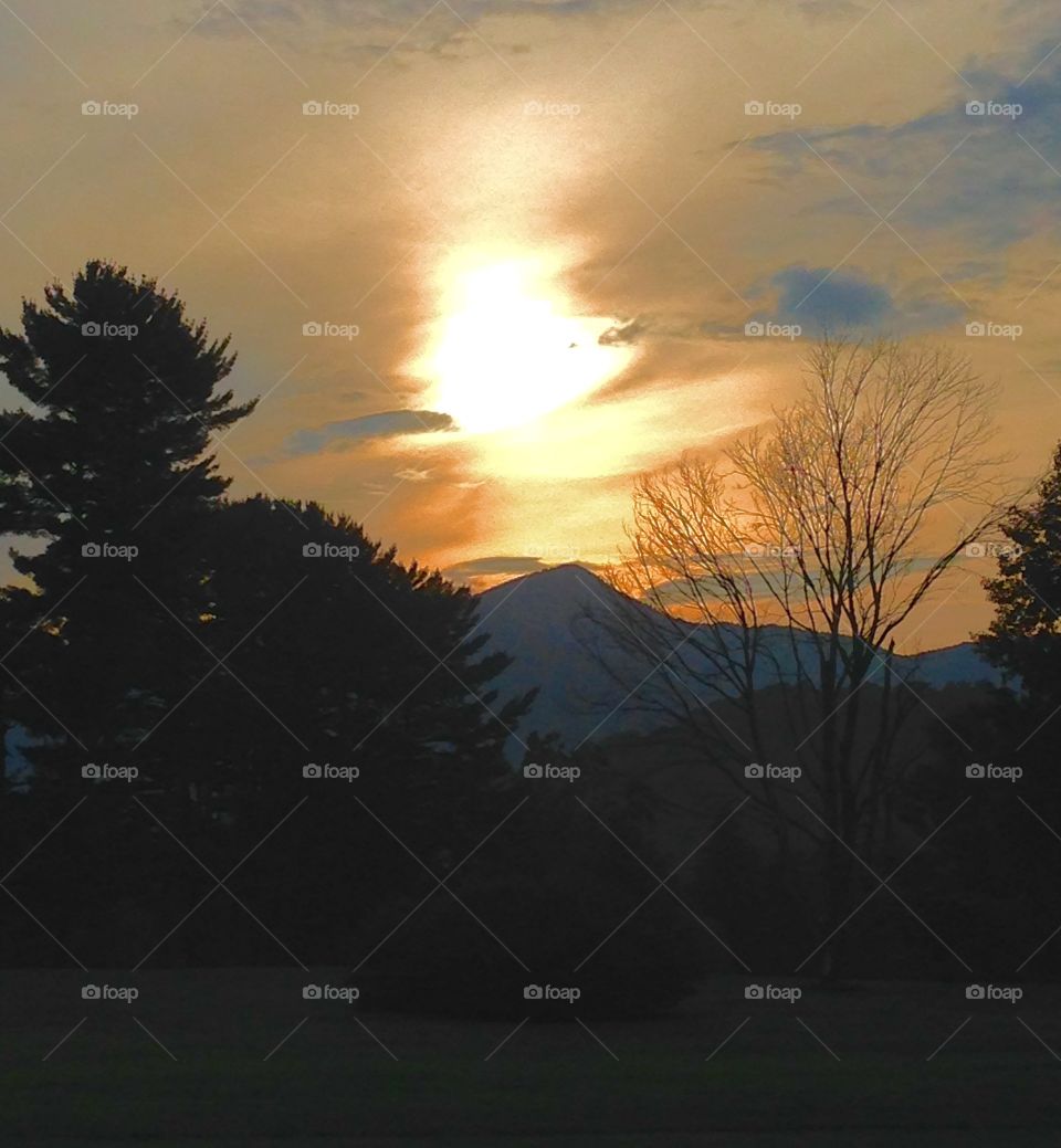 Golden Glow. The Great Smoky Mountains created this hazy, golden sunset. 