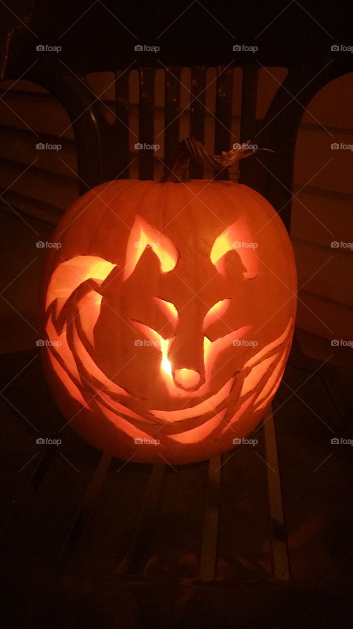 Fox pumpkin carving
