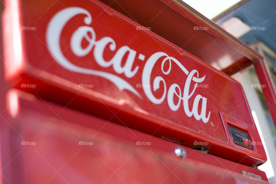 Coca-Cola vintage machine close up