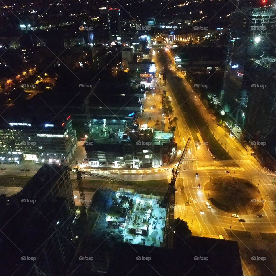 A night view from skyscraper.