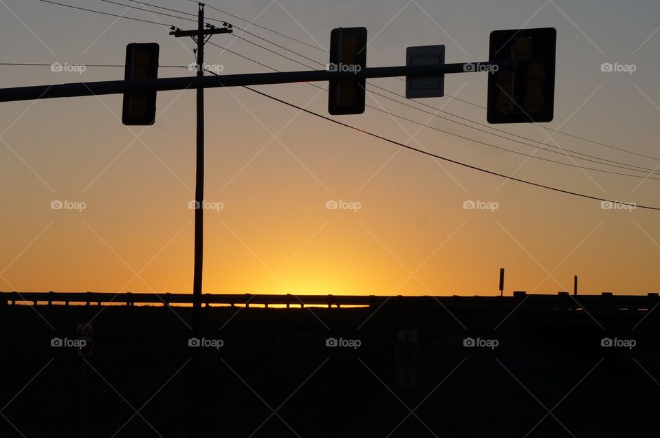 Commute and yellow sunset