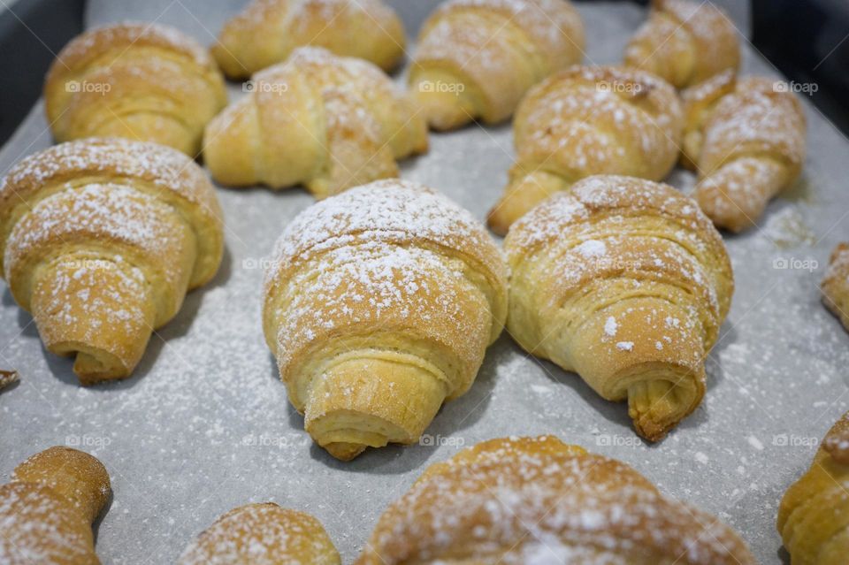 freshly baked homemade croissants