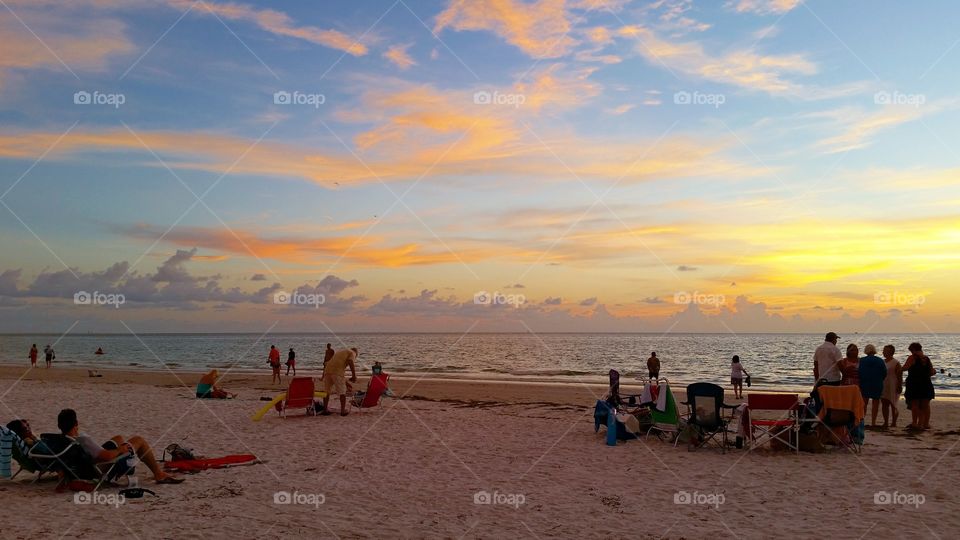 People Beach Sunset
