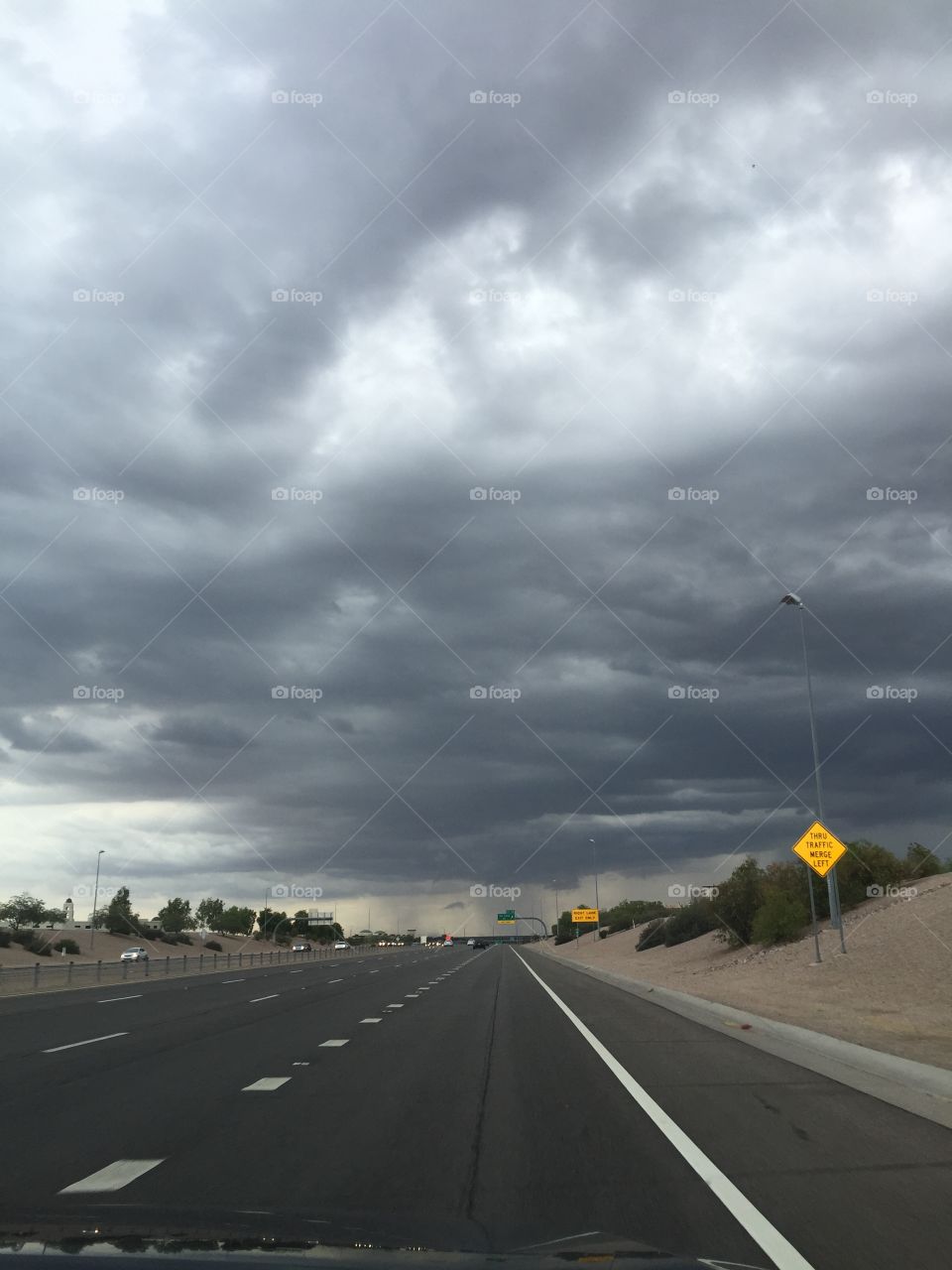 Storm on freeway 
