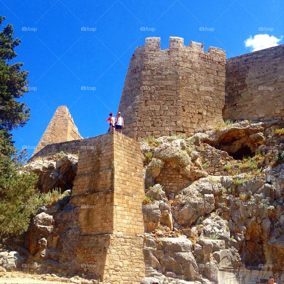 Climbing tourists in Greece 