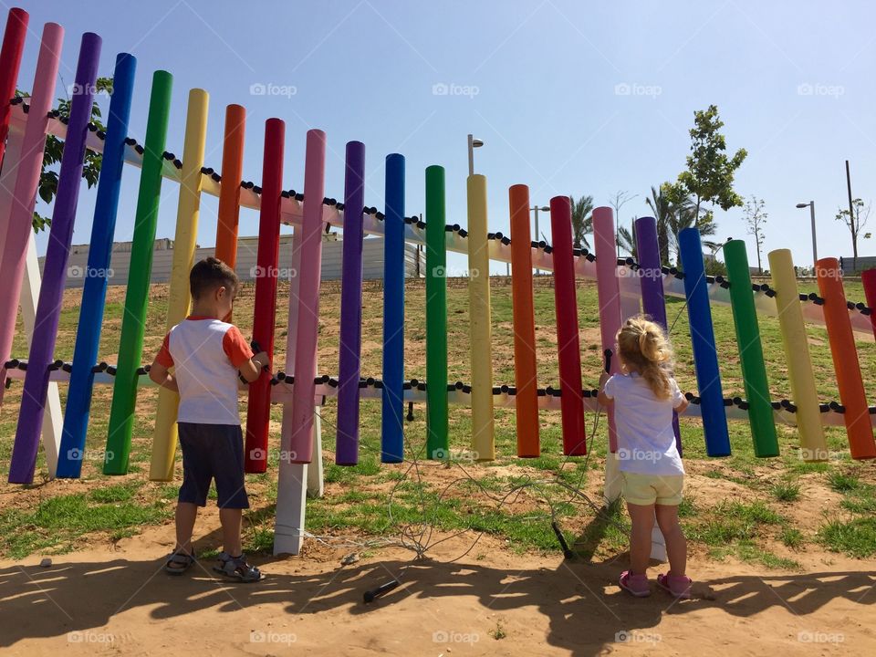 Two children playing together