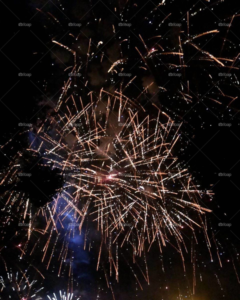 Photo of fireworks, lights against the black sky