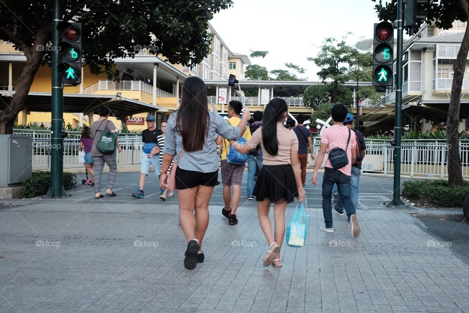 Crossing the street