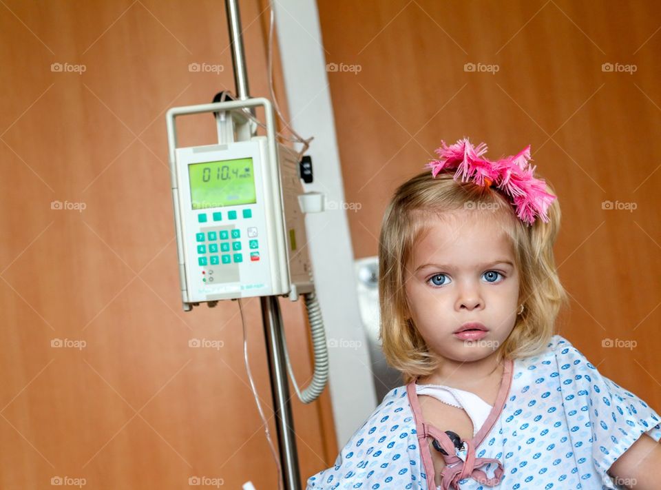 Little girl at the hospital