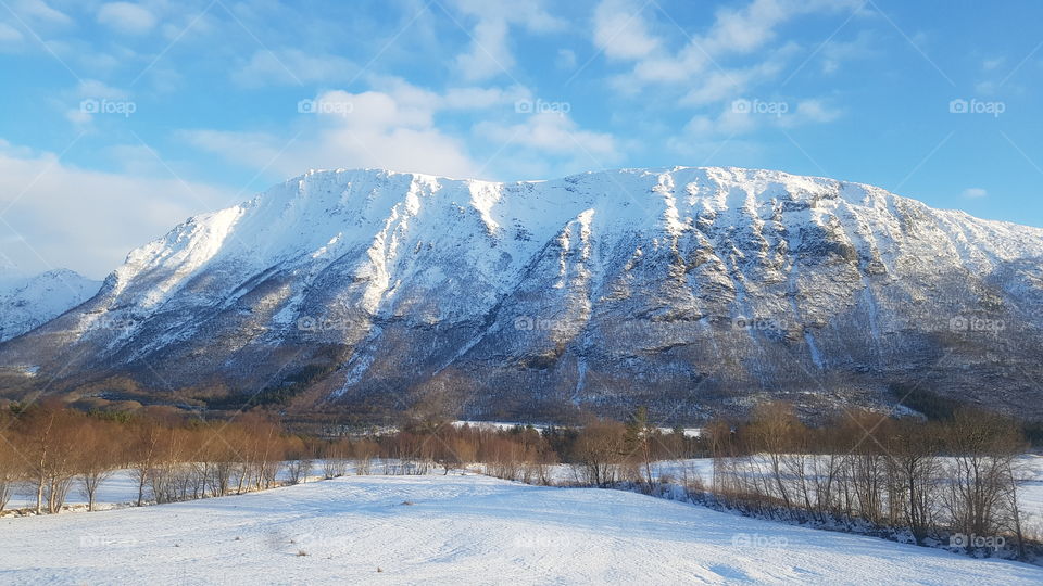 Snow capped mountain