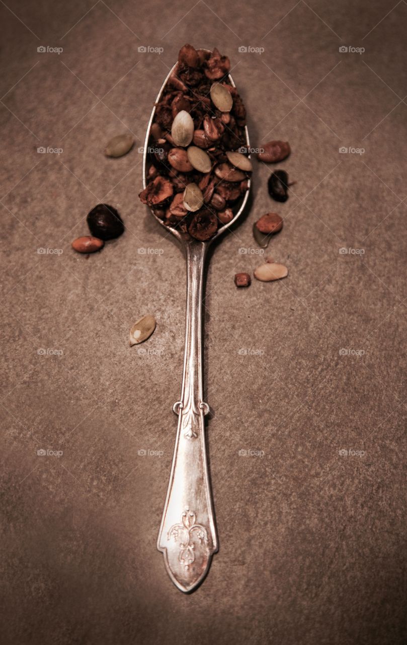 Spoon of müsli 