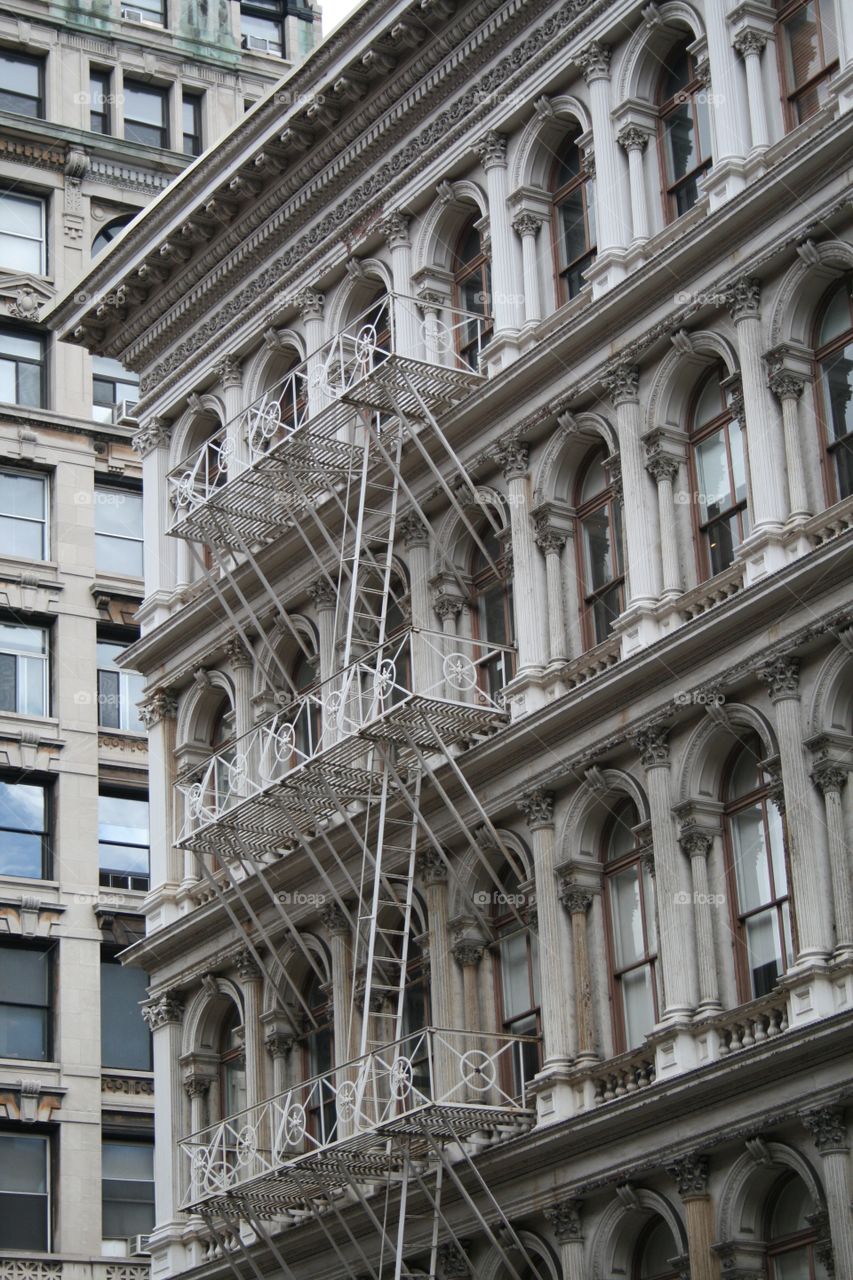 Windows with fire escape