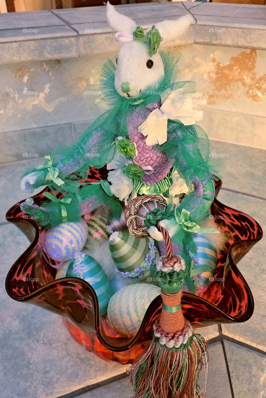 Easter bunny and Easter eggs