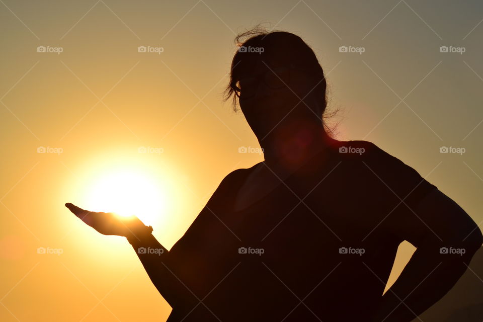 Silhouette of woman during sunset