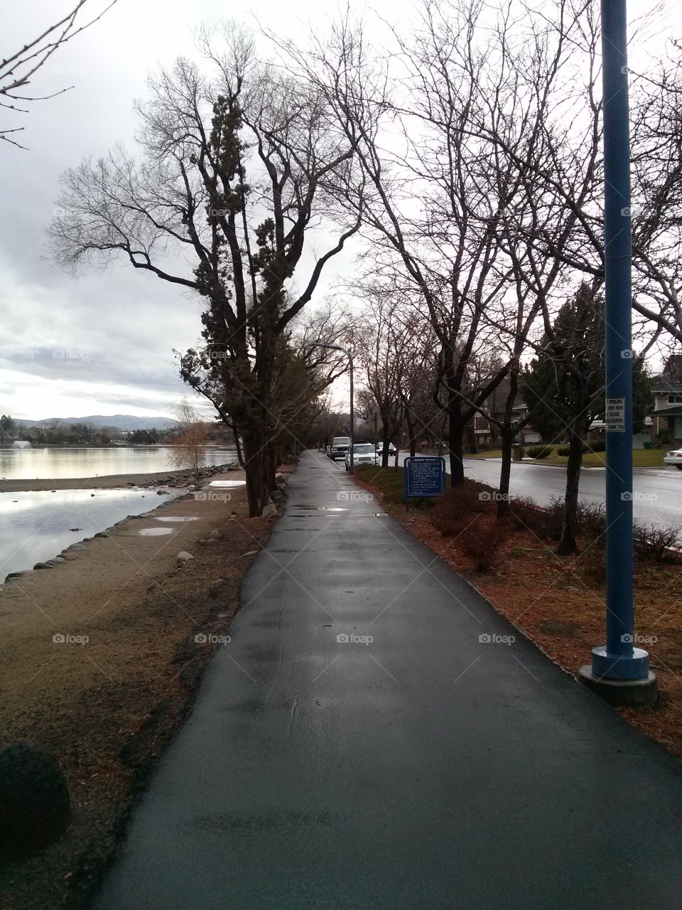 The Lake Park Trail. Walking around the neighborhood