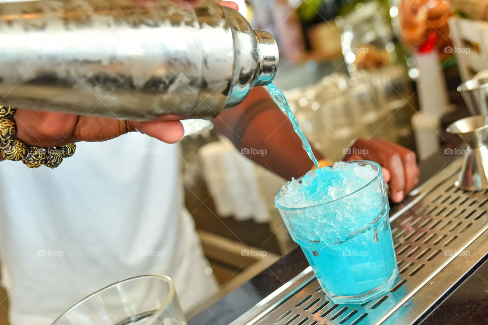 Pouring Blue Lagoon