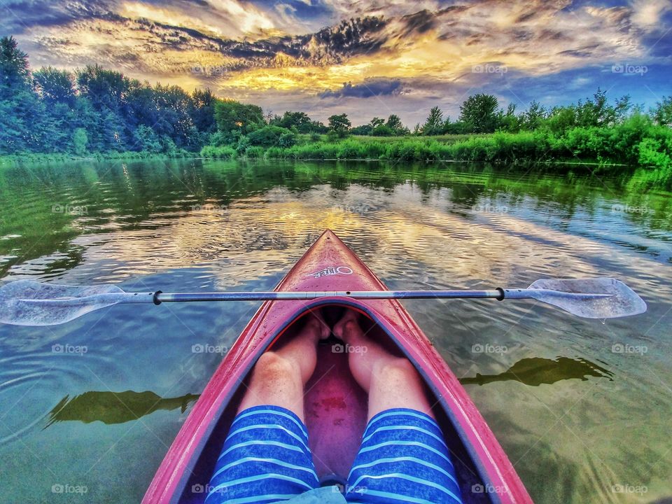 Kayak at sunset
