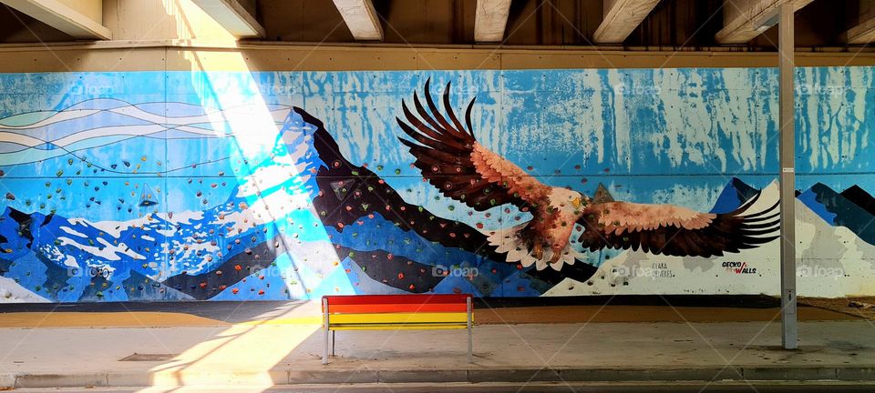 Colorful graffiti under the bridge in Castelldefels, Spain 🇪🇸