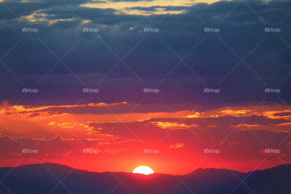 Sunset with the clouds.