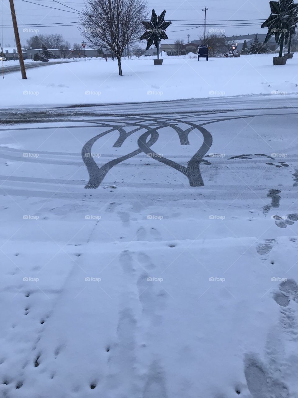 Hearts in the driveway