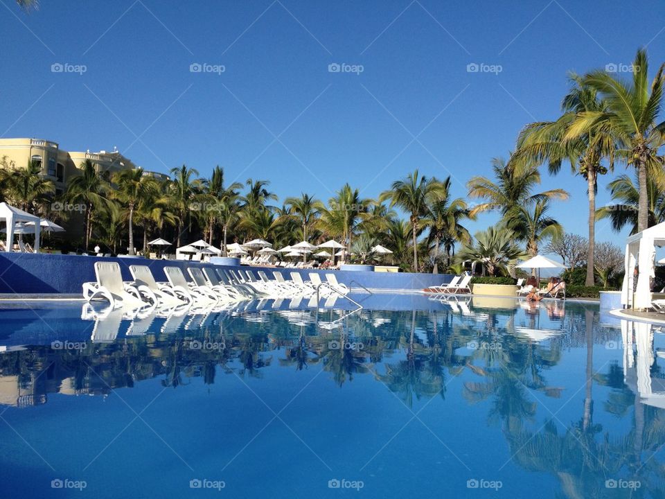 Luxury resort pool area