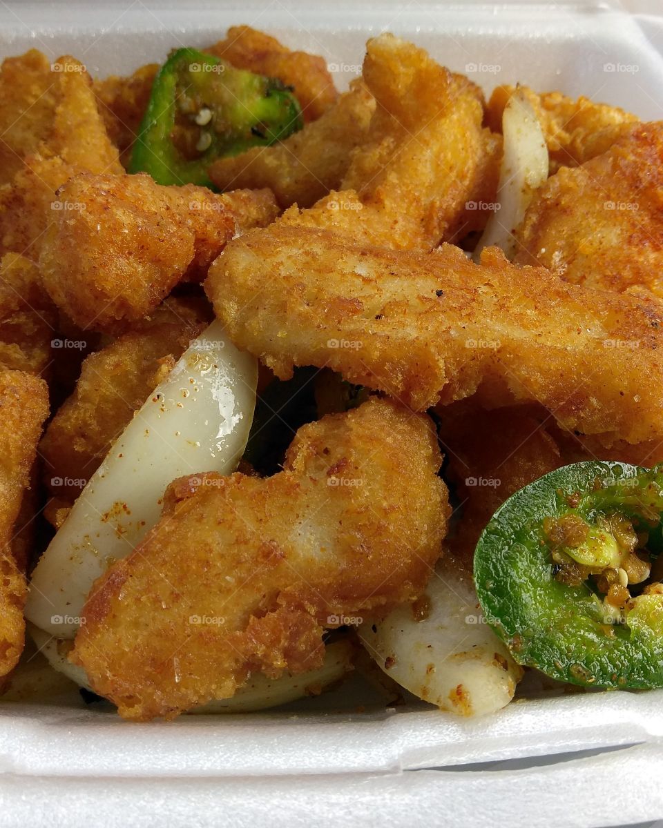 delicious spicy sea bass