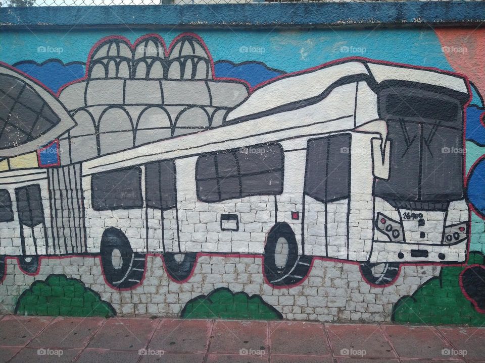 Street art in the city of Curitiba in Brazil.