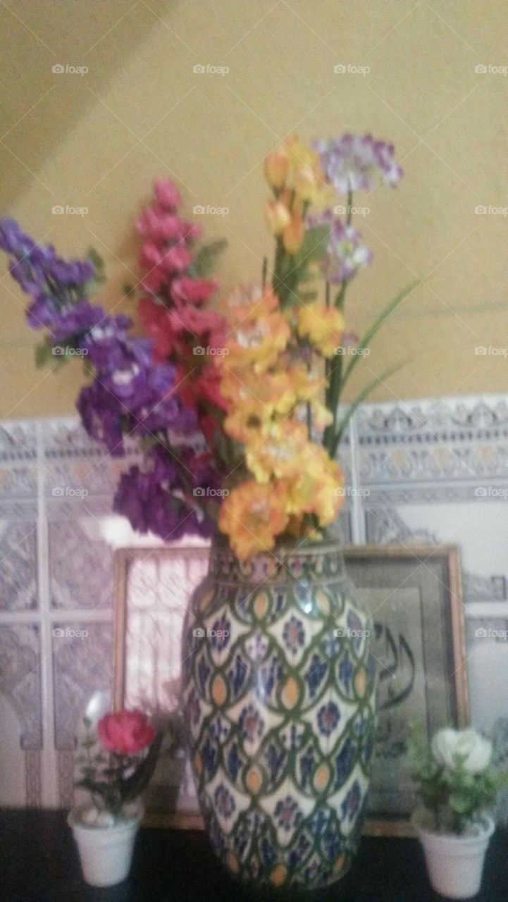 Beautiful flowers in vase.