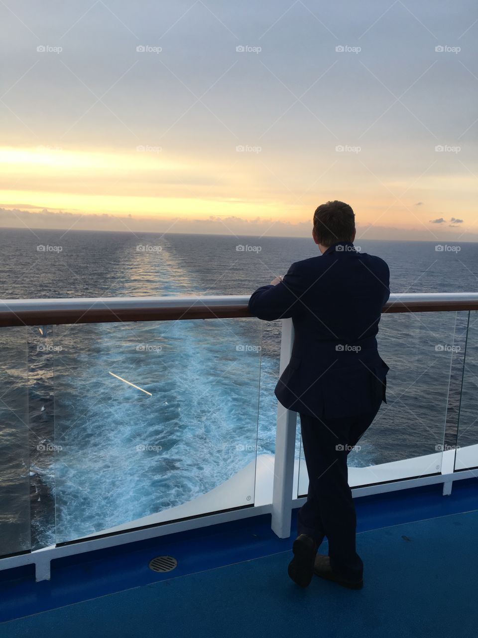 Cruise formal attire at sunset