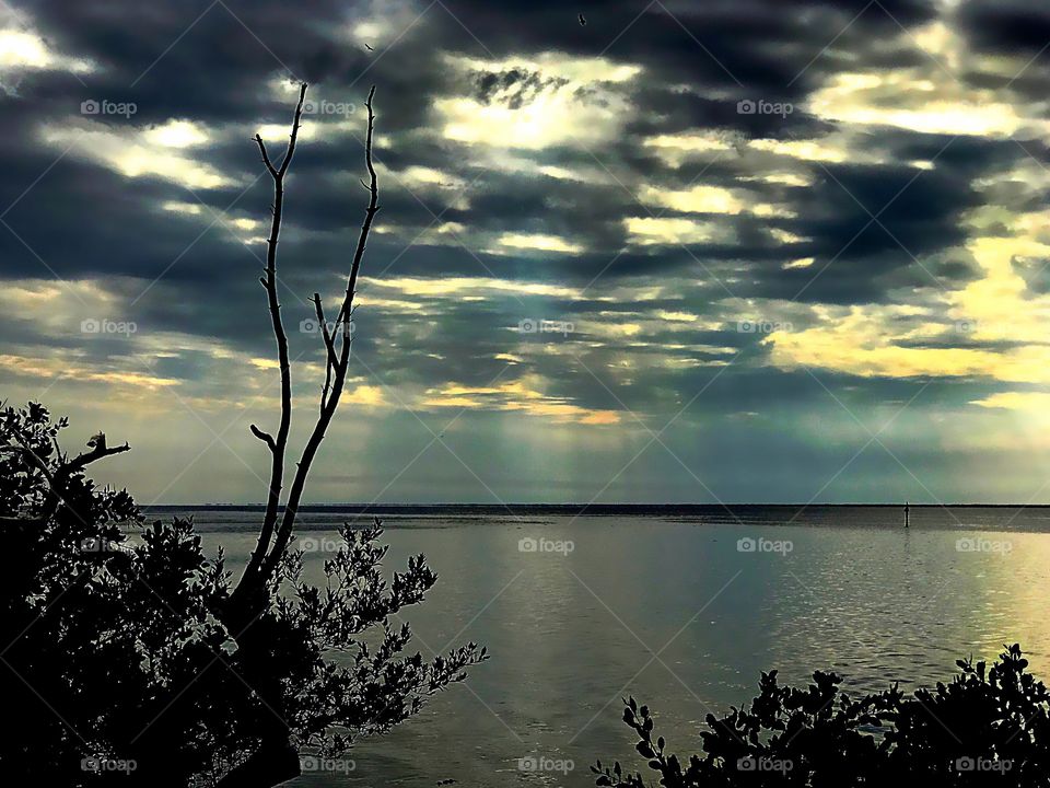 Storm clouds over the lake