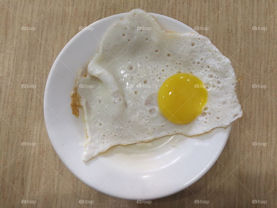 Fried egg top view