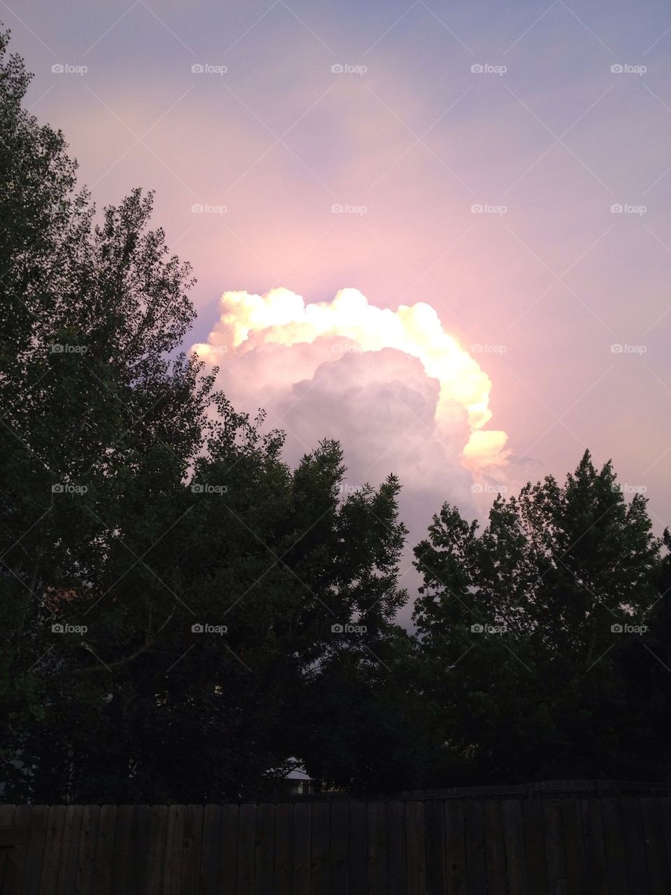 Evening storm building