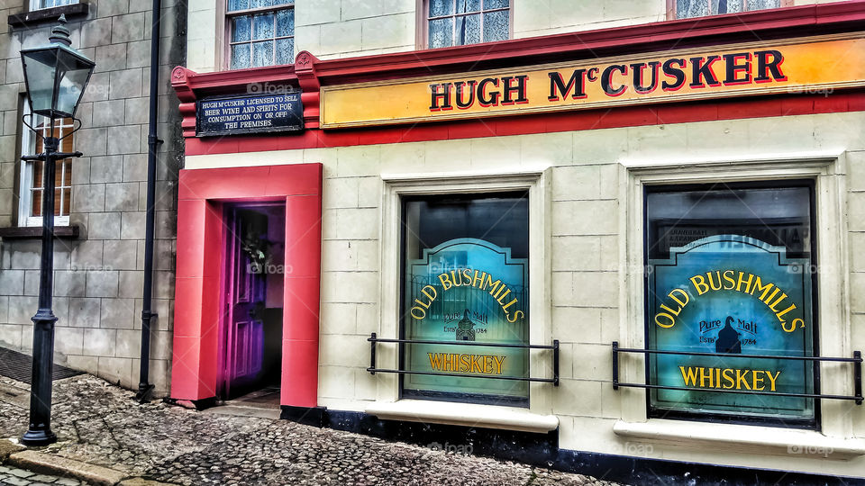 An old pub restored in Ulster Folk museum,Northern Ireland