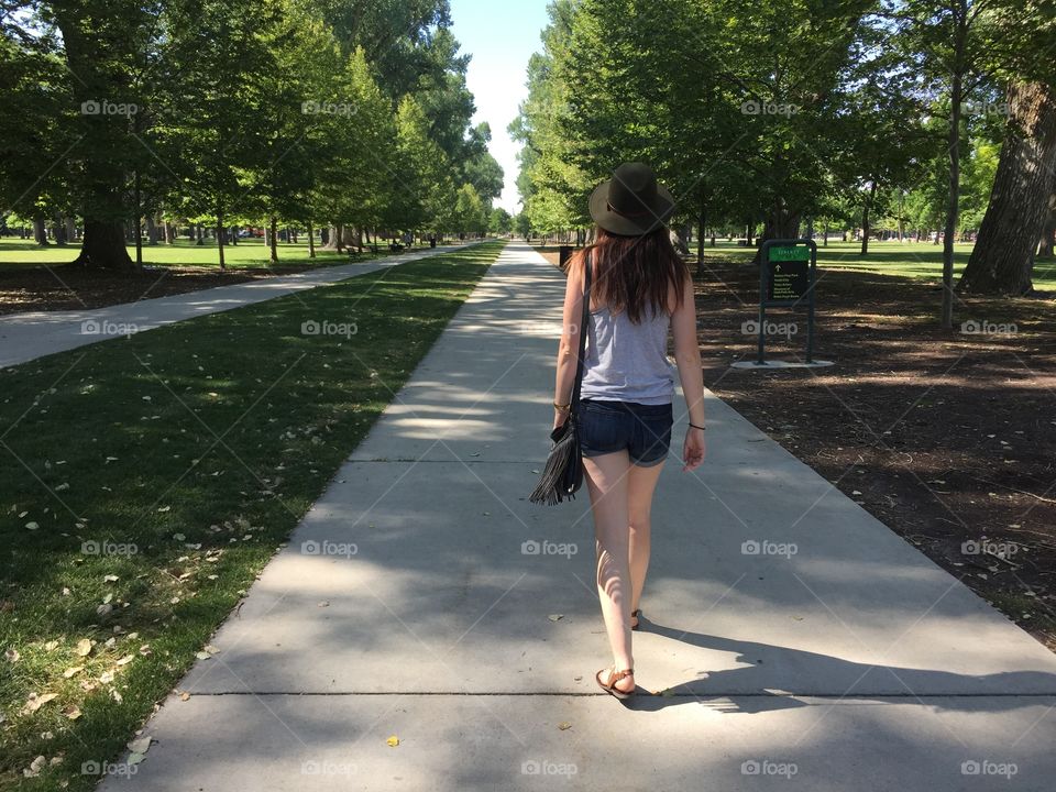 Walking in park