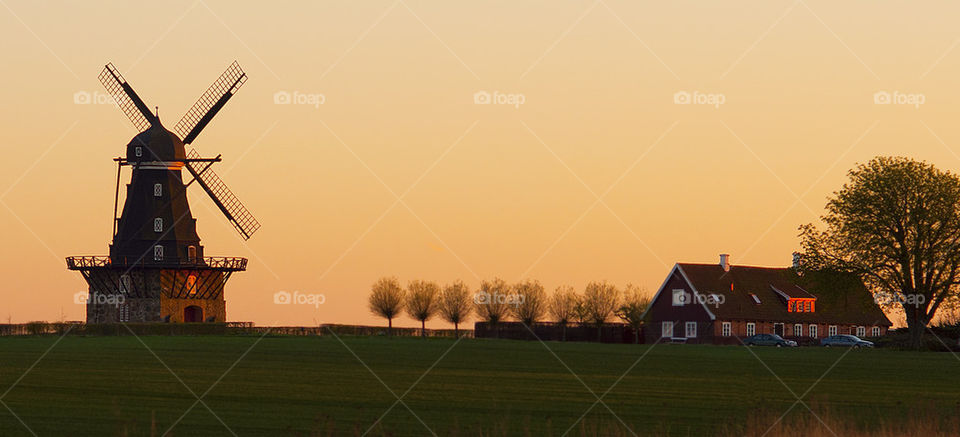 Rural scene during sunset