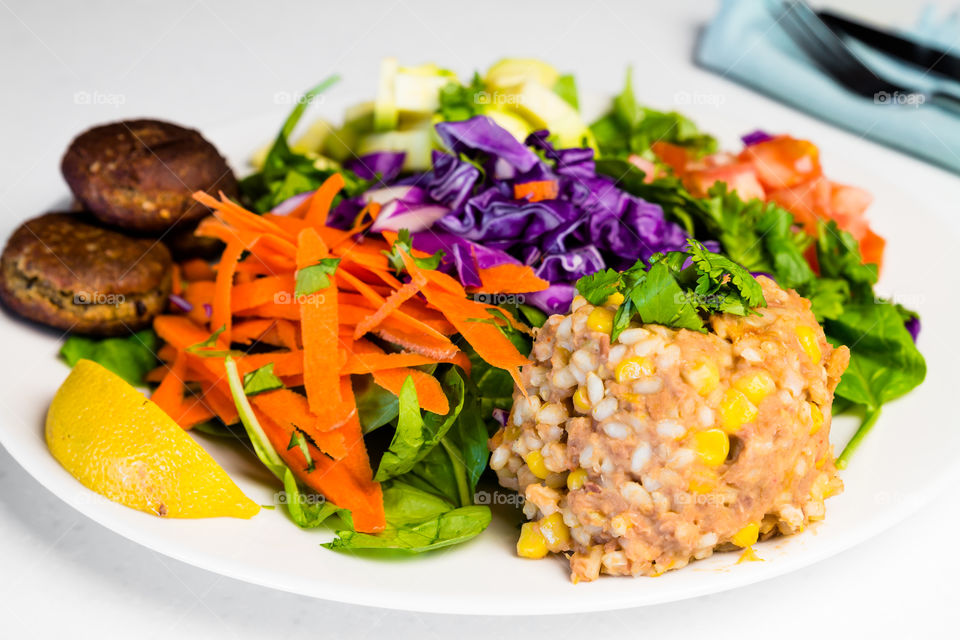 Vegan Rice Falafel Salad