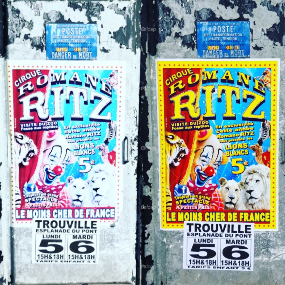 ad for Ritz circus in july and the same in october