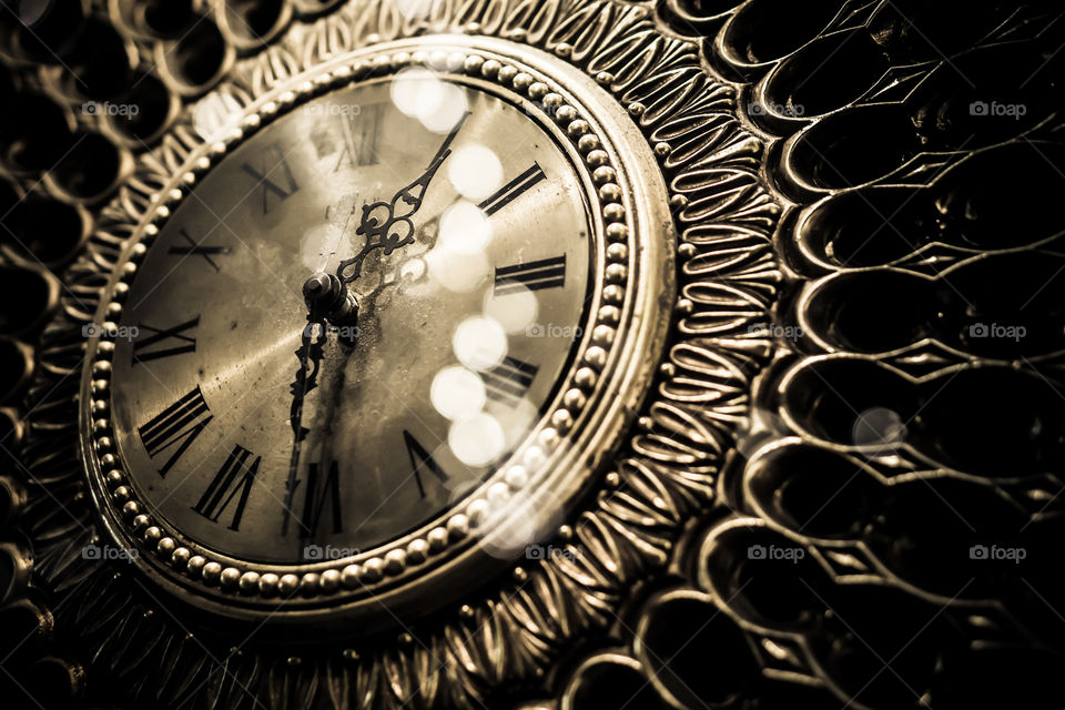 Turn back time. old vintage gold clock